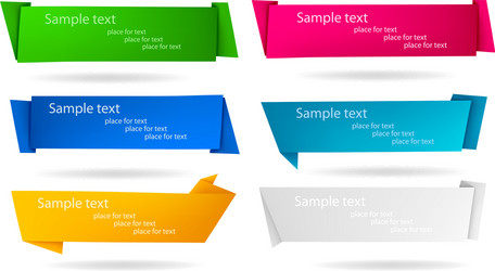 Big set with origami banners Royalty Free Vector Image