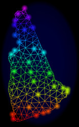 polygonal network rainbow mesh map of new vector image