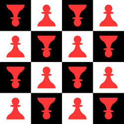 seamless pattern with chess pawn endless vector image