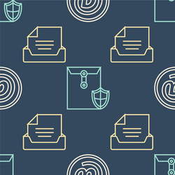 set line mail and e-mail drawer with document vector image