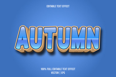 autumn editable text effect 3 dimension emboss vector image