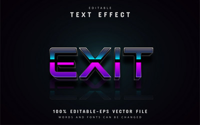 exit gradient text effect vector image