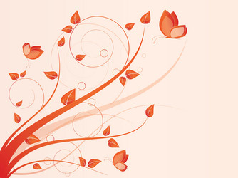 Floral seasonal background with swirls vector