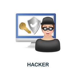 Hacker icon 3d from crime collection creative vector