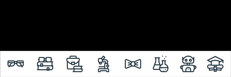 nerd line icons linear set quality vector image