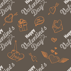 14th february seamless pattern vector image