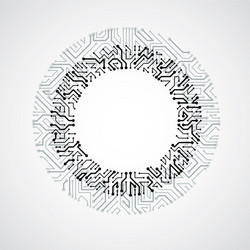 abstract computer circuit board monochrome round vector image