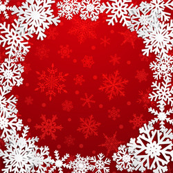 background with frame of snowflakes vector image