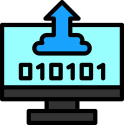 byte boost line filled style icon design vector image