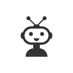 cute robot chatbot icon in flat style bot vector image