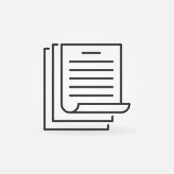 Documents or papers concept outline icon vector