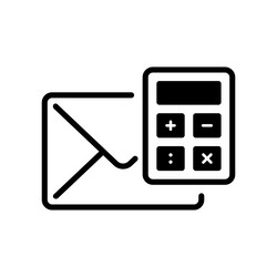 email and calculator in outline style for finance vector image