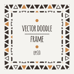 frame of triangles and segments manually vector image