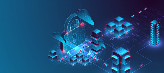 isometric big data flow processing concept cloud vector image