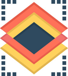 layers object layer server flat color icon vector image