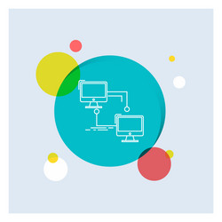 local lan connection sync computer white line vector image