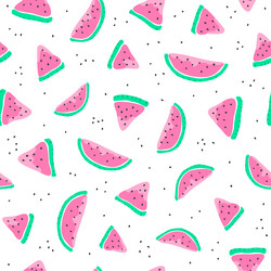 seamless pattern with watermelon slices vector image