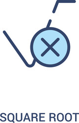 square root concept 2 colored icon simple line vector image