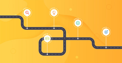 timeline infographics template workflow process vector image