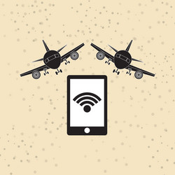 wifi signal in flight design vector image