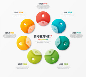 Circle chart template with 7 options vector