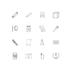 creative process and design simple linear icons vector image