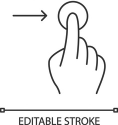 horizontal scroll right gesture linear icon vector image