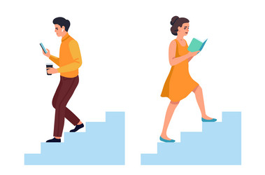 Man Reading & Ascent vector image