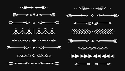 mexican arrow hand drawn chalkboard element set Vector Image