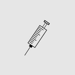 Outline syringe icon for web design vector