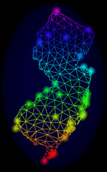 polygonal wire frame spectrum mesh map vector image