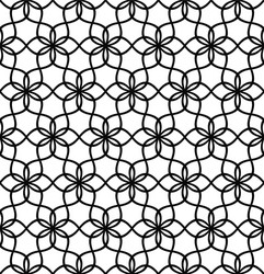 repeating black and white wave line pattern vector image