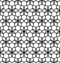 Repeating black and white wave line pattern vector