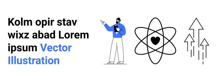 scientist discussing abstract concepts with atomic vector image