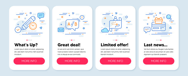 set technology icons such as ab testing vector image