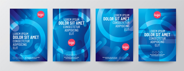Abstract Rounded Shapes - Blue Set vector image