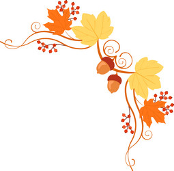 Calligraphy autumn corner frame Royalty Free Vector Image
