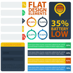 flat design elements web buttons and icons vector image