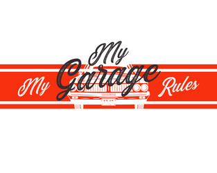 garage tee print with slogan typography for t vector image
