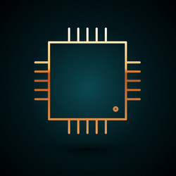 Gold CPU Processor Icon vector image