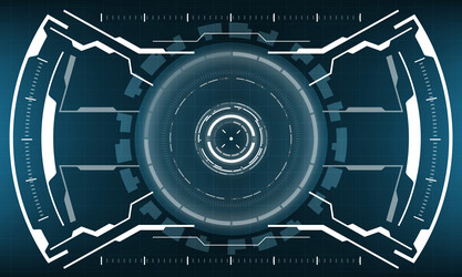 Hud sci-fi interface screen view white geometric vector