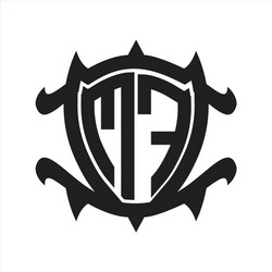 mf logo monogram isolated with frame shield shape vector image