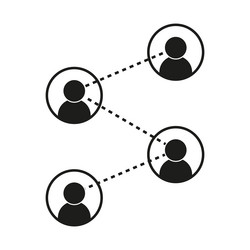 network connection icon people linked nodes vector image