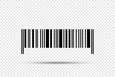 realistic barcode icon with shadow on transparent vector image