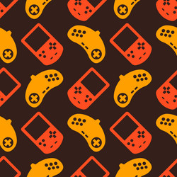 seamless background with game consoles vector image