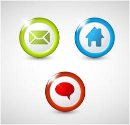 set of round 3d buttons vector image