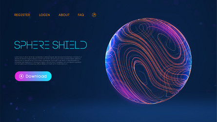 sphere shield protect in abstract style virus vector image