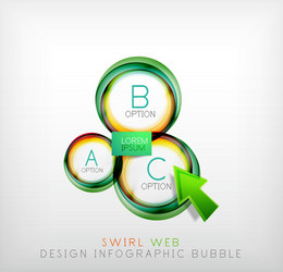 swirl web design infographic bubble - flat concept vector image