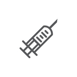 Syringe line icon on white background vector