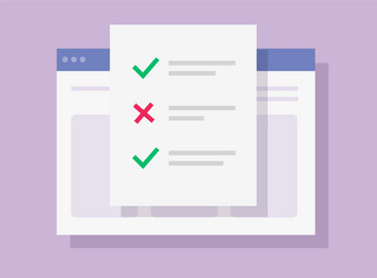 test exam result form online with check marks vector image